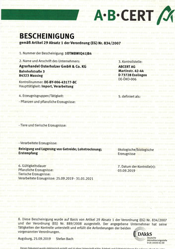 A-B-CERT Bescheinigung